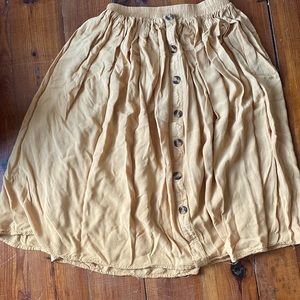 Yellow Midi Lightweight Skirt